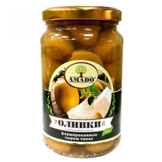 Оливки зеленые АMADO б/к с сыром чанах 350г